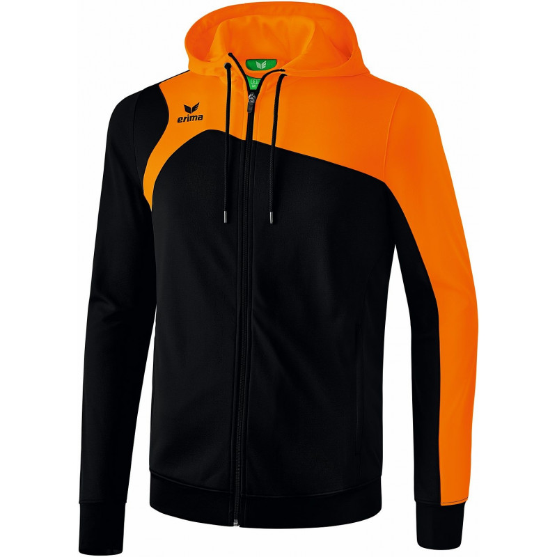 Erima Club 1900 2.0 Trainingsjacke mit Kaputze in schwarz/orange