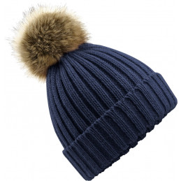 Beechfield Faux Fur Pop Pom Chunky Beanie Mütze Kopfbedeckung