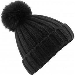 Beechfield Verbier Faux Fur Pop Pom Chunky Beanie Mütze Kopfbedeckung