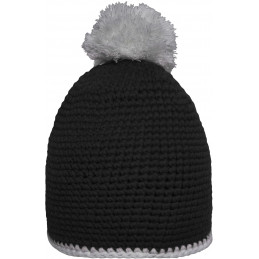 Myrtle Beach Pompon Hat With Contrast Stripe Beanie Strickmütze Wintermütze Kopfbedeckung