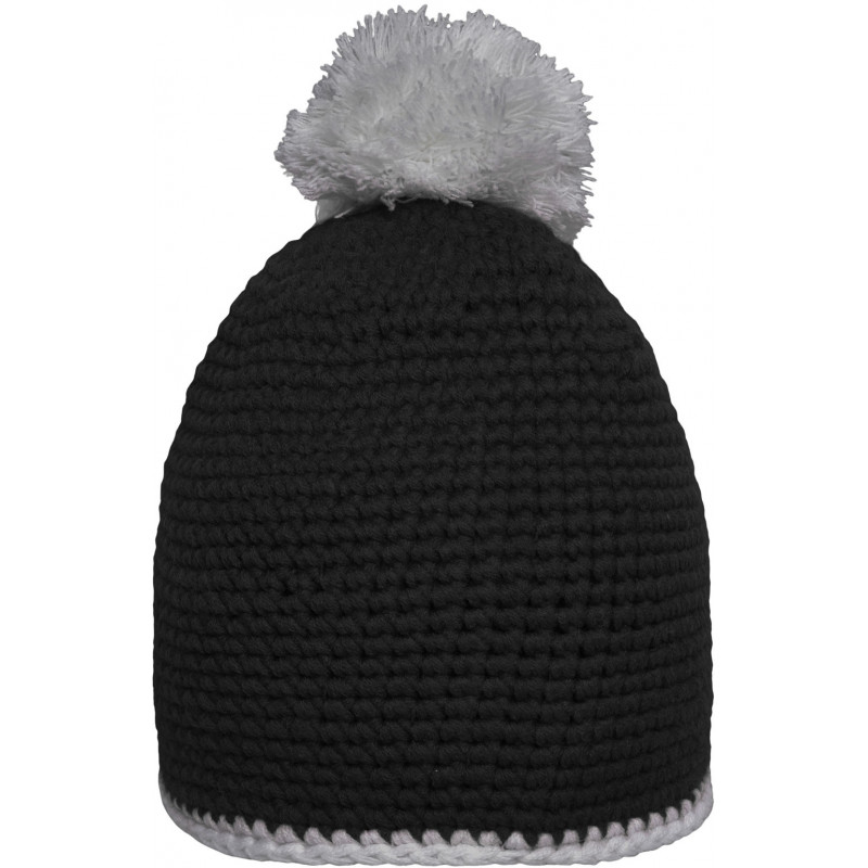 Myrtle Beach Pompon Hat With Contrast Stripe Beanie Strickmütze Wintermütze Kopfbedeckung