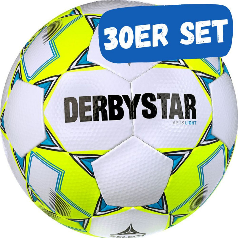 Derbystar Apus LIGHT Jugend-Trainingsball. Handgenäht. 30er Set