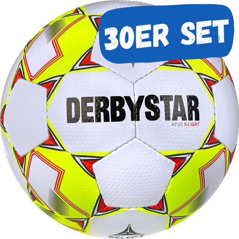 Derbystar Apus S-LIGHT Jugend-Trainingsball. Handgenäht. 30er Set