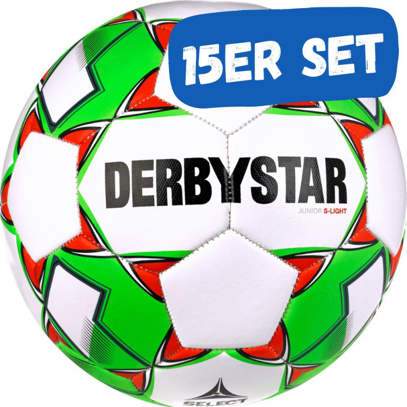 Derbystar JUNIOR S-LIGHT Jugend-Freizeitball. Maschinengenäht. 15er Set