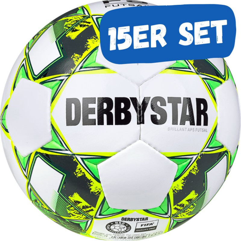Derbystar BRILLANT APS FUTSAL Fussball 15er Set