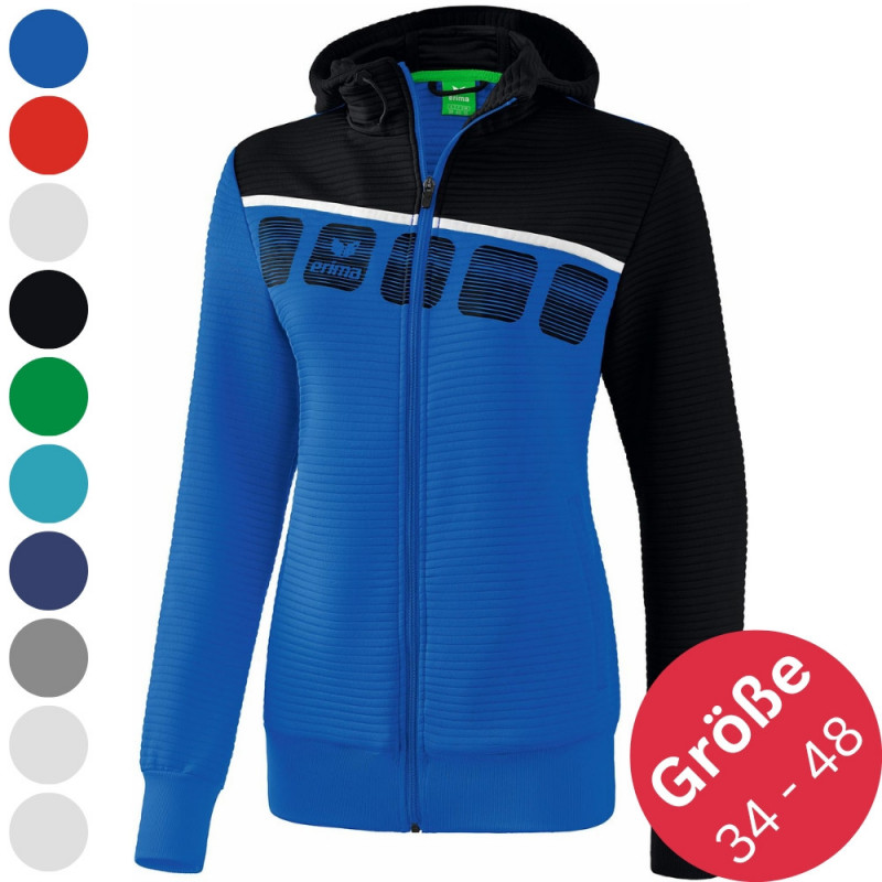 Erima Damen 5-C Trainingsjacke mit Kapuze