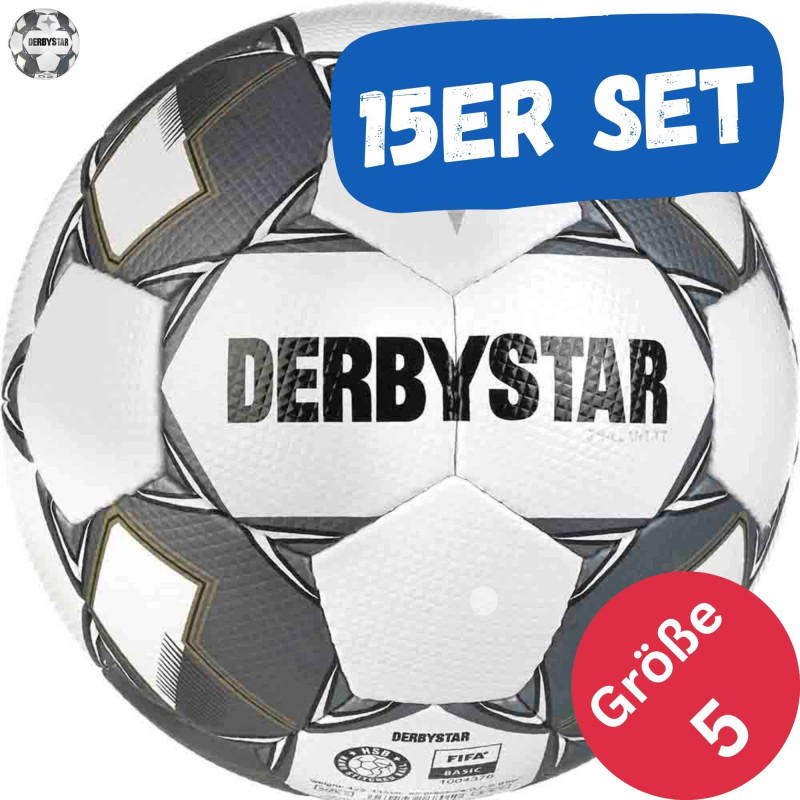 15er Set Derbystar Brillant TT Top-Trainingsball Handgenäht Fussball