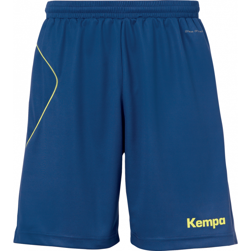Kempa Curve Junior Shorts in deep blau/fluo gelb