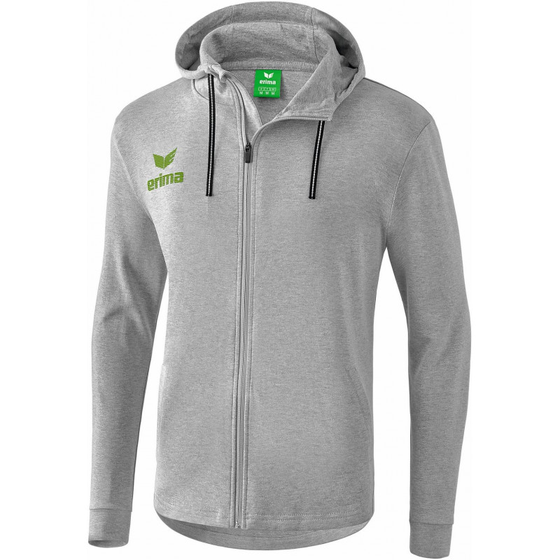 Erima Essential junior Kaputzensweatjacke in twist lime/lime pop