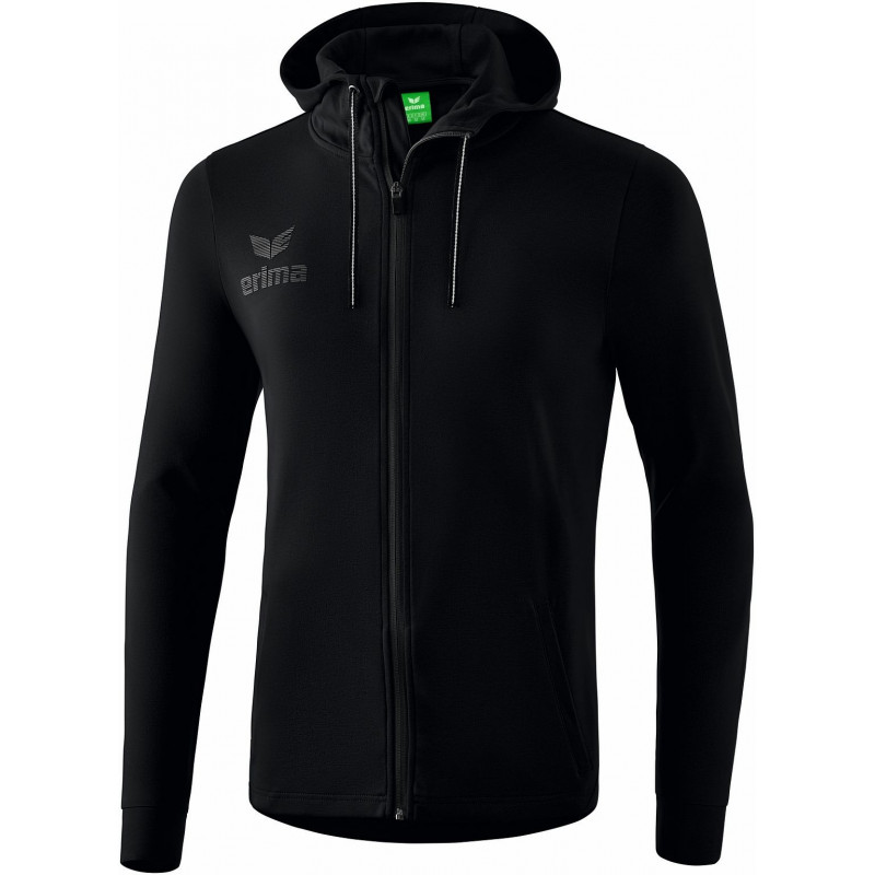 Erima Essential junior Kaputzensweatjacke in schwarz/grau