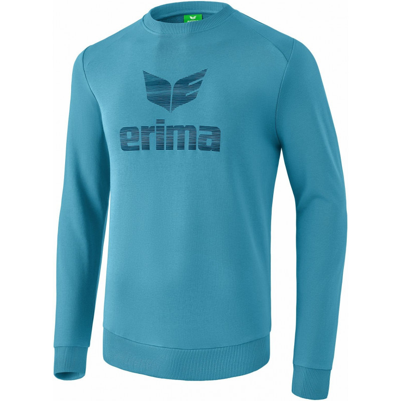 Erima Essential Sweatshirt in hellgrau melange/twist of lime