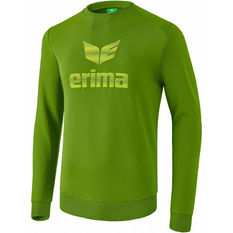 Erima Essential junior Sweatshirt in hellgrau melange/twist of lime