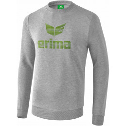 Erima Essential junior Sweatshirt in hellgrau melange/twist of lime