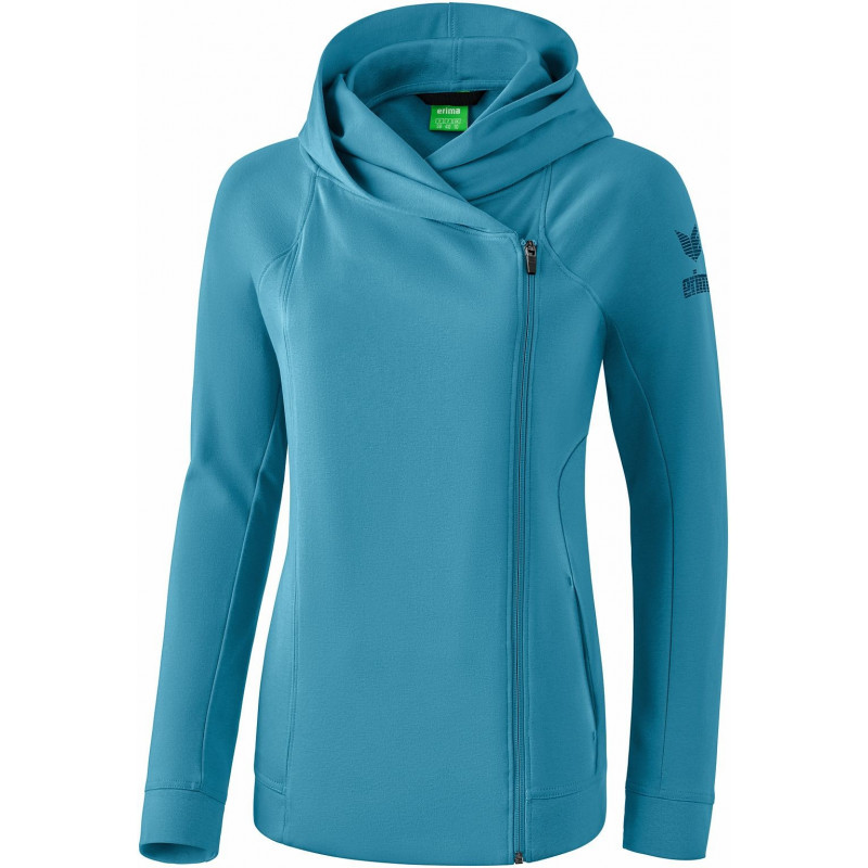 Erima Essential Damen Kapuzensweatjacke in niagara/ink blue