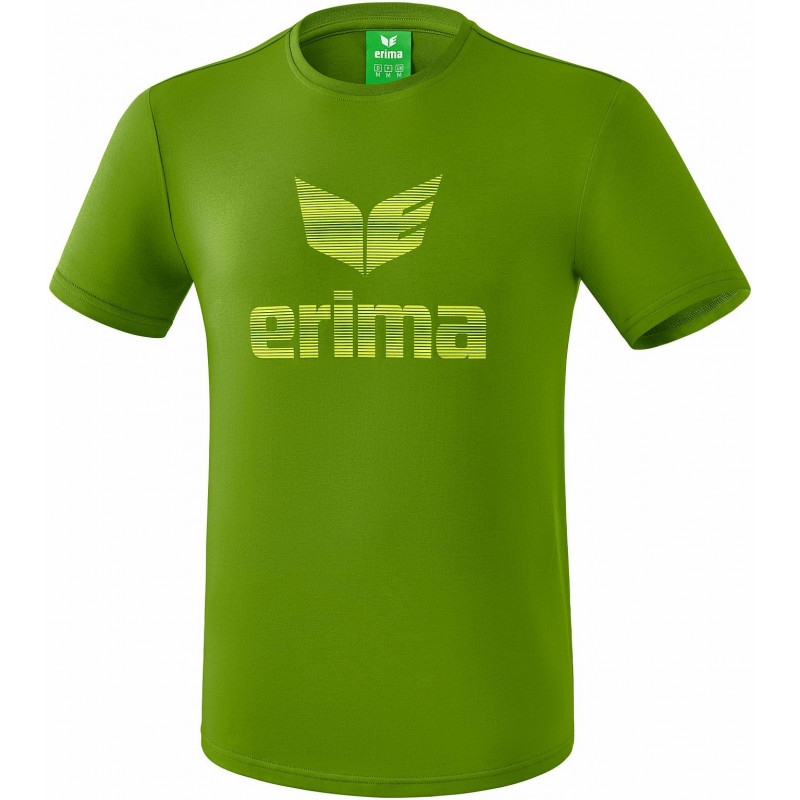 Erima Essential T-Shirt in hellgrau melange/twist of lime