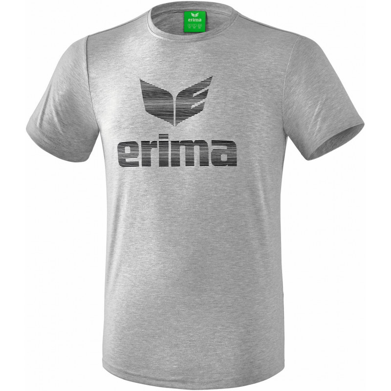 Erima Essential T-Shirt in hellgrau melange/twist of lime