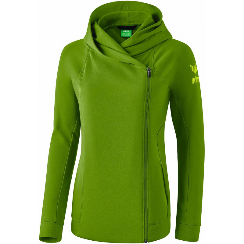 Erima Essential Damen Kapuzensweatjacke in twist of lime/lime pop