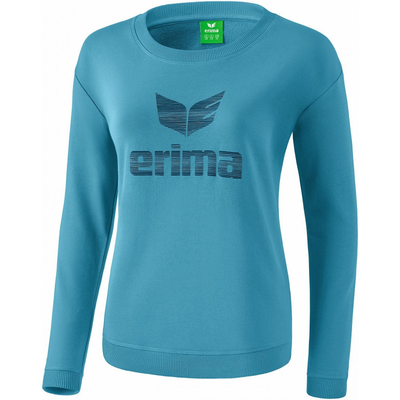 Erima Essential Damen Sweatshirt in hellgrau melange/twist of lime