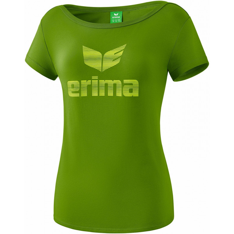Erima Essential Damen T-Shirt in hellgrau melange/schwarz