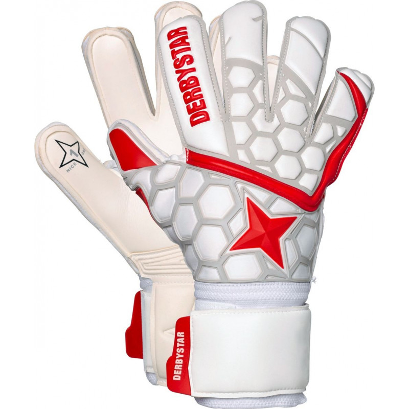 Derbystar Torwarthandschuh APS White Red Star II