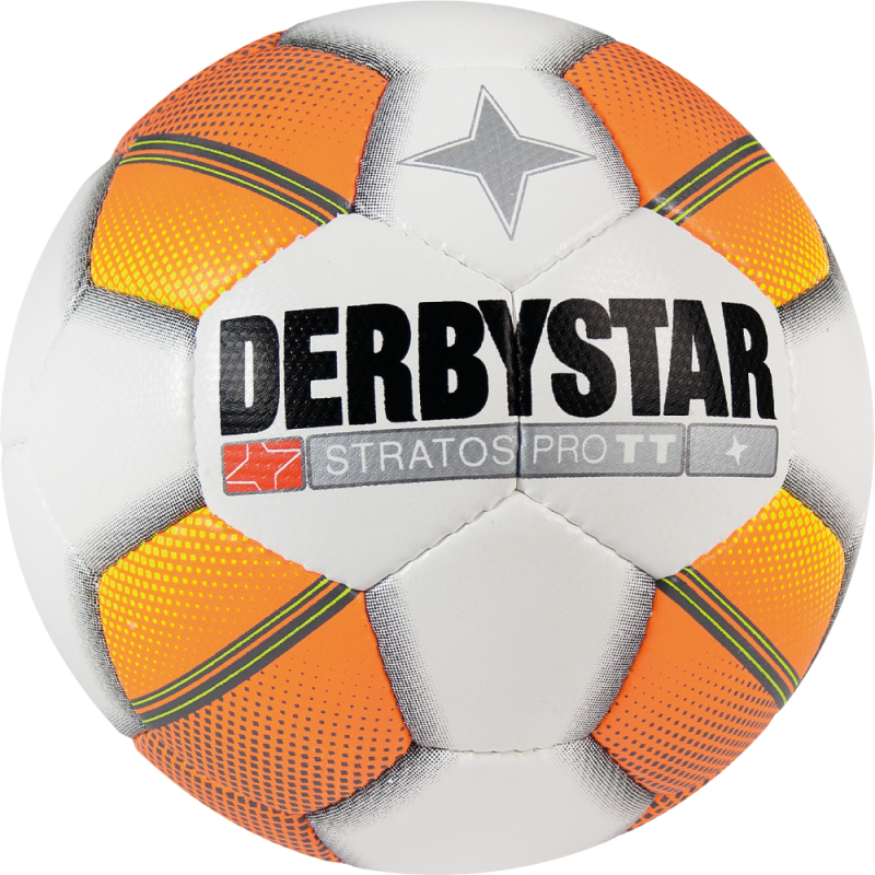 Derbystar Stratos Pro TT Trainingsfussball in weiss/orange/gelb