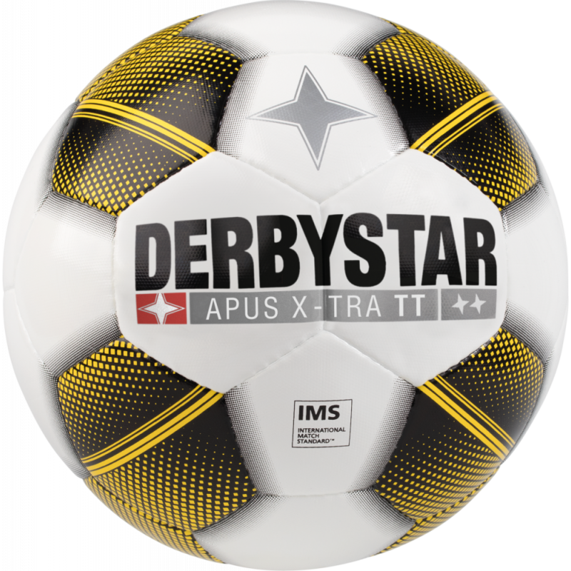 Derbystar Apus X-TRA TT Trainings-Fussball in weiß/gelb/schwarz