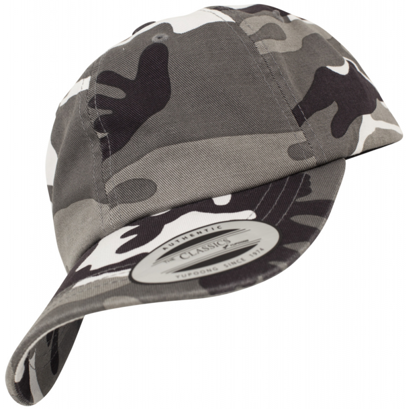 FlexFit Low Profile Camo Washed Cap in silver camouflage