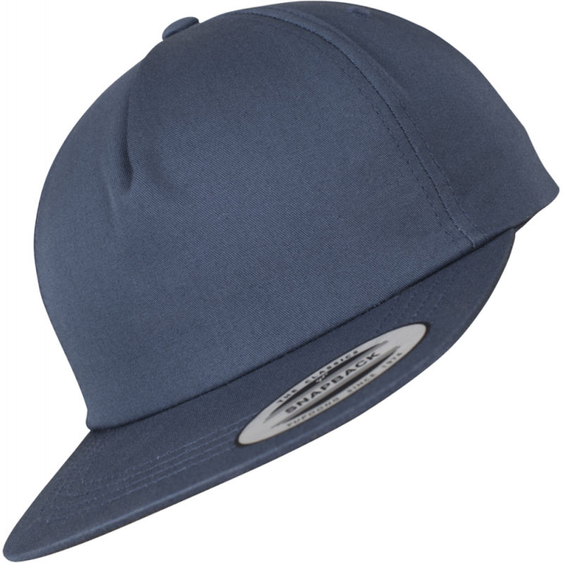 FlexFit Unstructured 5-Panel Snapback in navy
