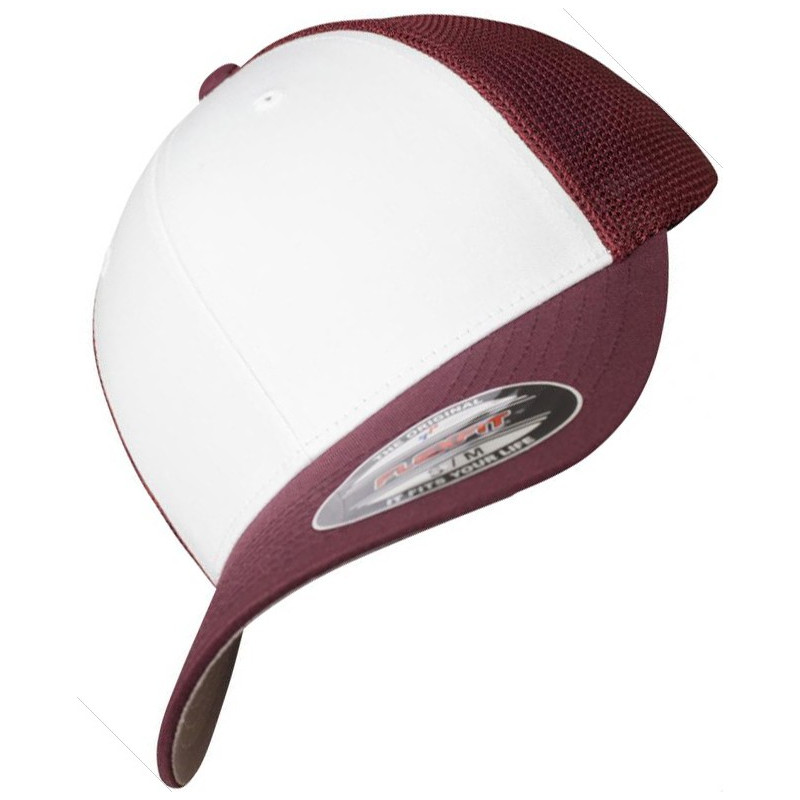 Flexfit Mesh Colored Frond Kappe in maroon/white