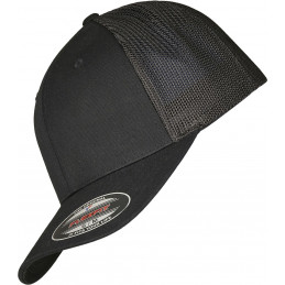 Flexfit Trucker Recycled Mesh Kappe in black/black