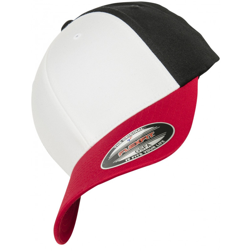 Flexfit 3-Tone Kappe in red/white/black