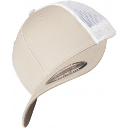 FlexFit Mesh Trucker 2-Tone Kappe in khaki/white